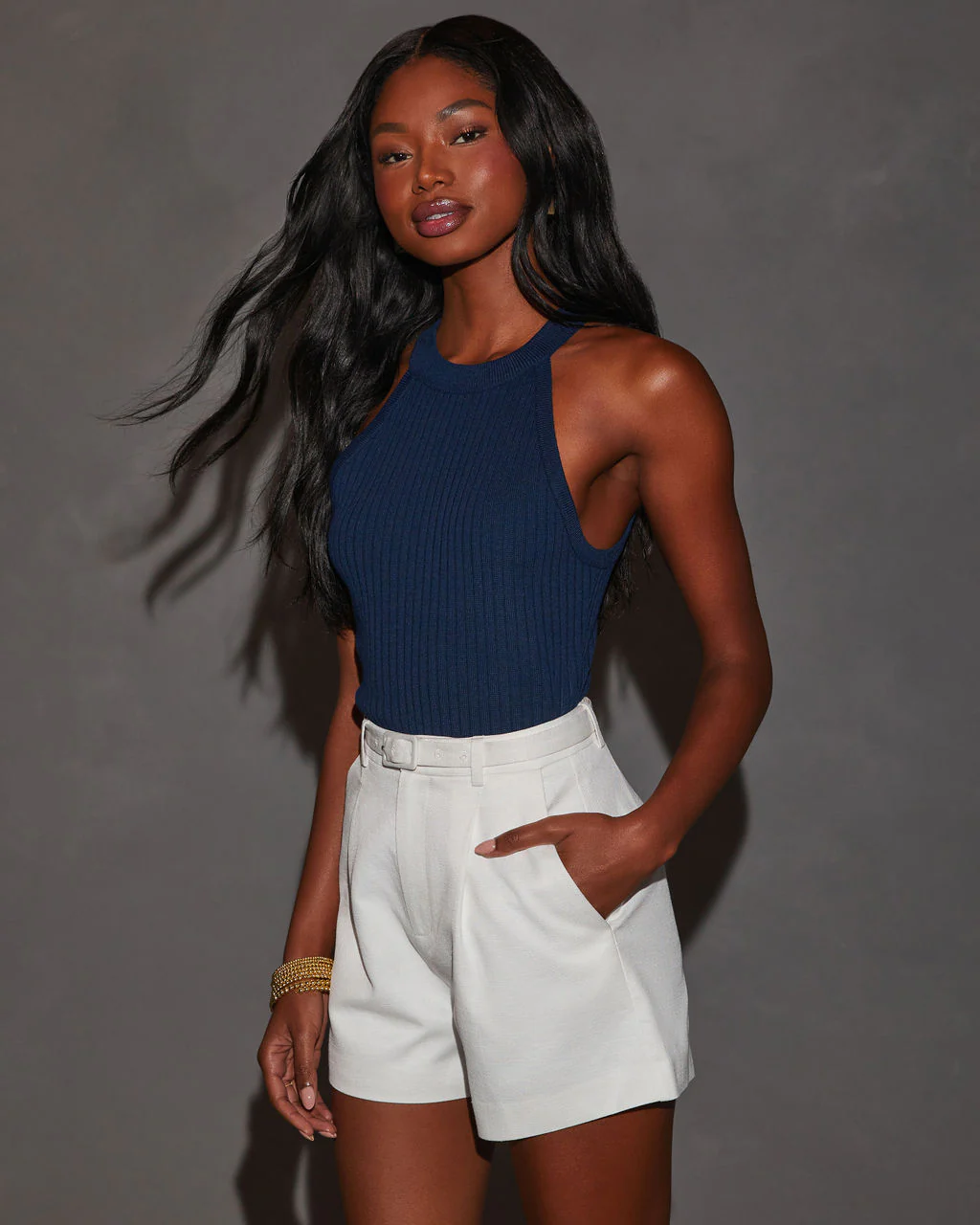 Rylan High Neck Cropped Tank - Image 9