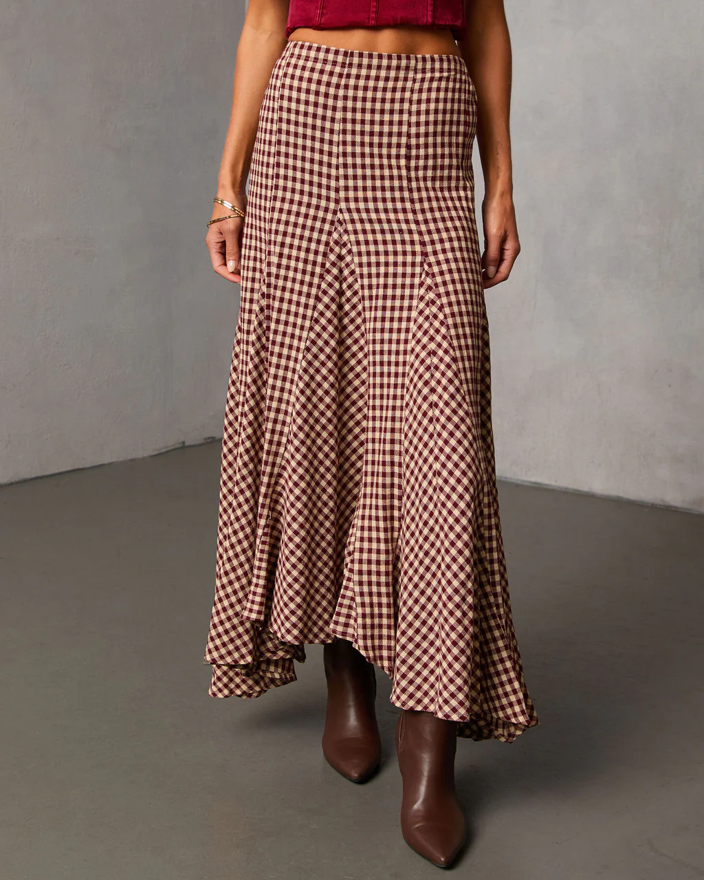 Rylin Gingham Maxi Skirt - Image 2