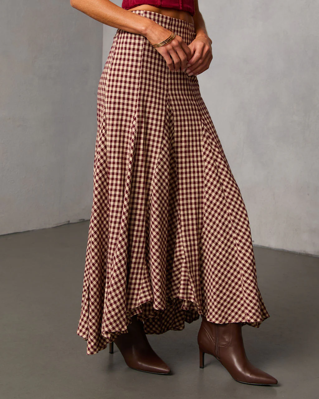 Rylin Gingham Maxi Skirt - Image 3