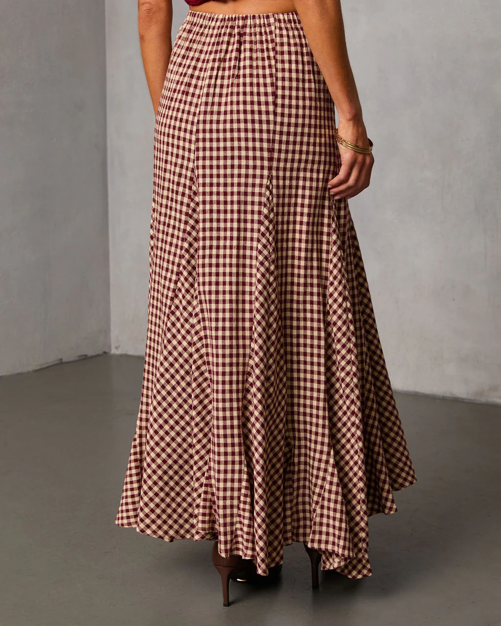 Rylin Gingham Maxi Skirt - Image 4
