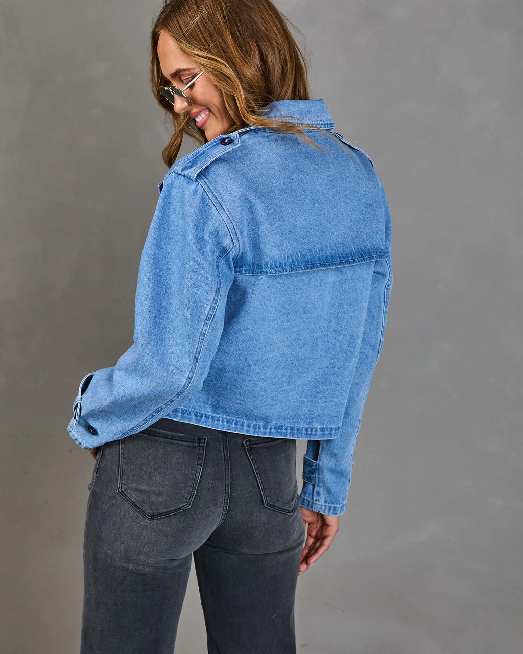 Sable Hour Double Breasted Denim Trench - Image 4