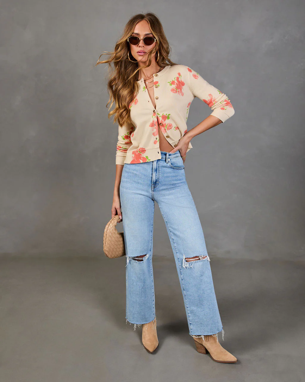 Saddle Rose Knit Floral Cardigan - Image 2