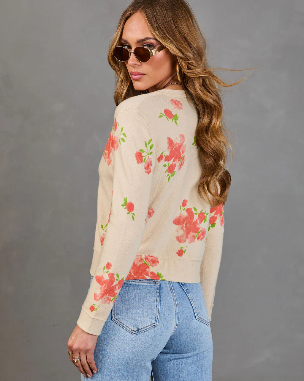 Saddle Rose Knit Floral Cardigan - Image 4