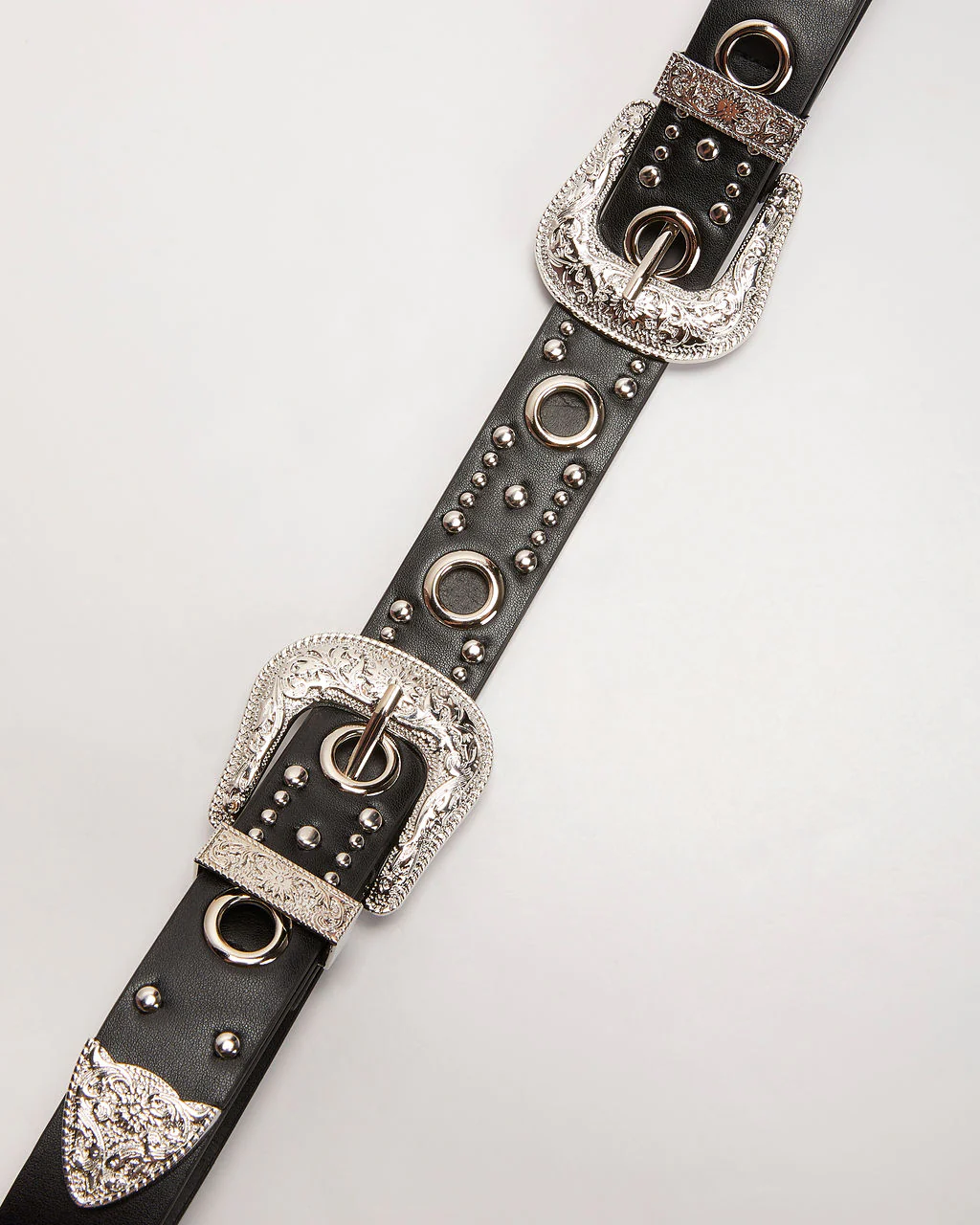Saddle Up Studded Western Double Buckle Belt - Image 4