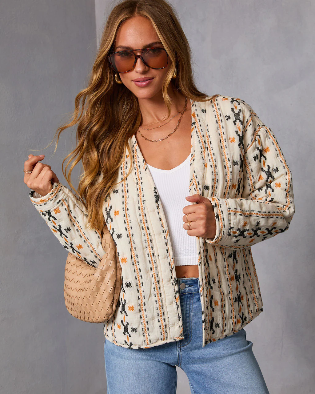 Sadena Printed Abstract Quilted Jacket - Image 6