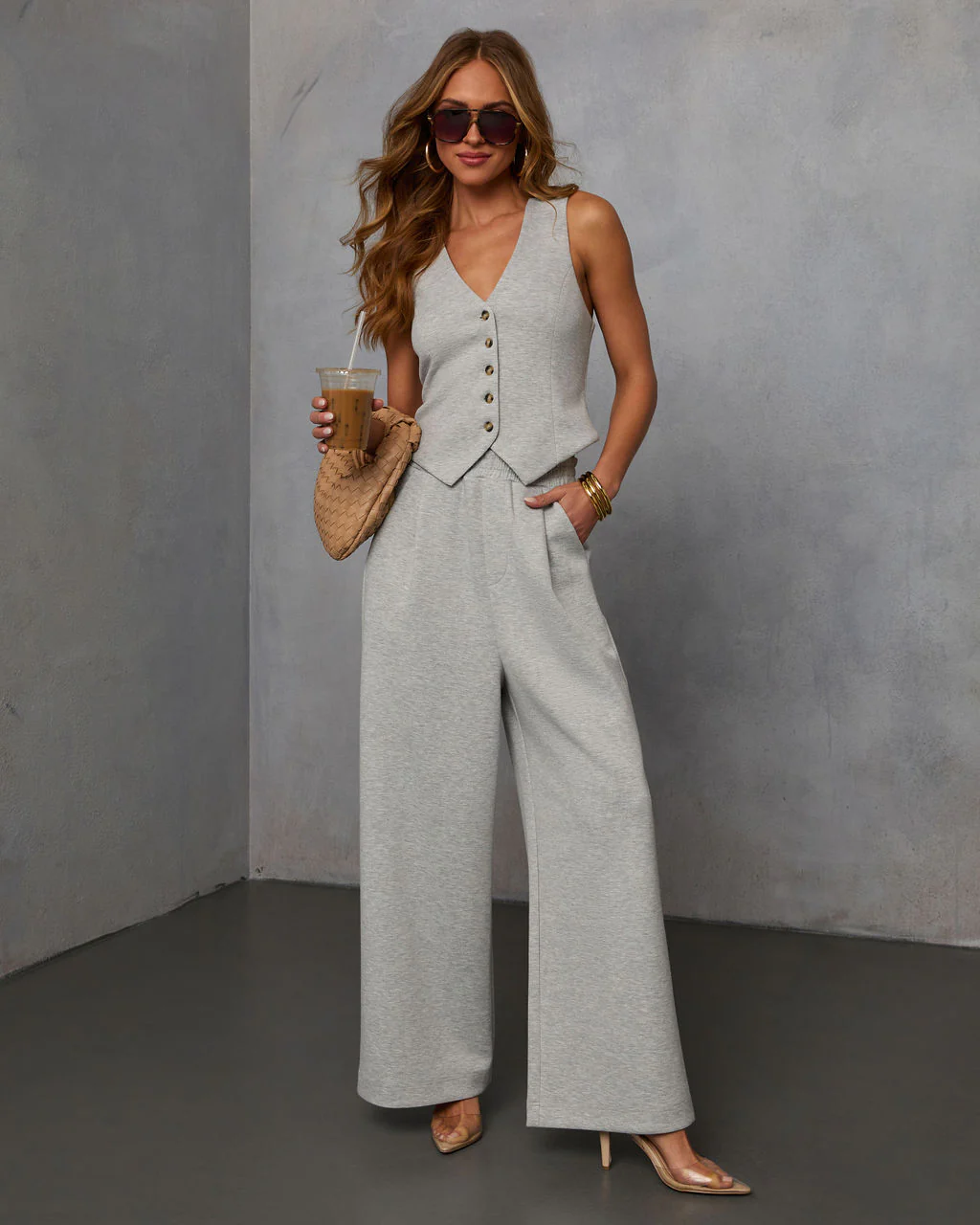 Sage Sleeveless Button Down Vest - Image 2