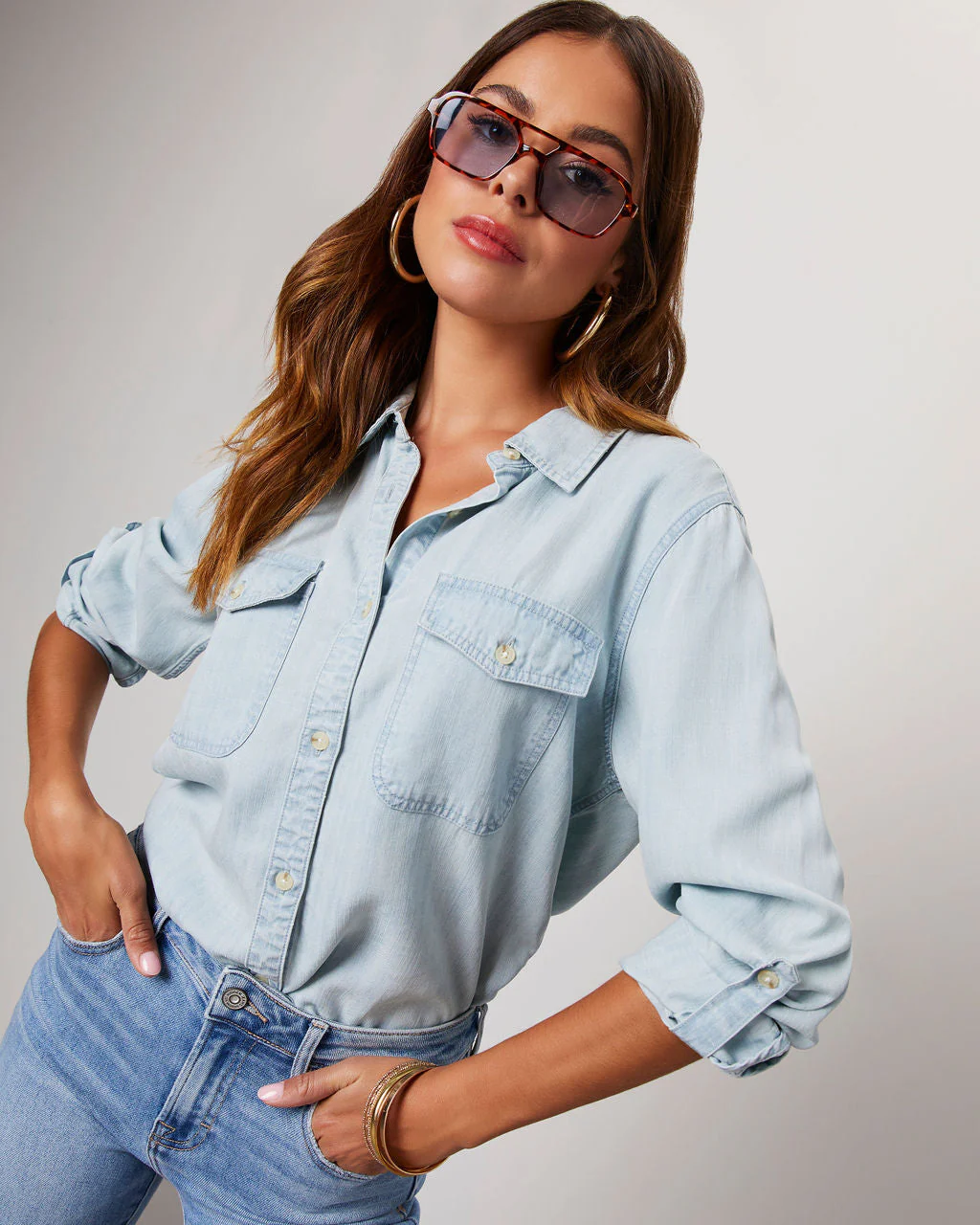 Saligh Pocketed Button Down Top - Image 7