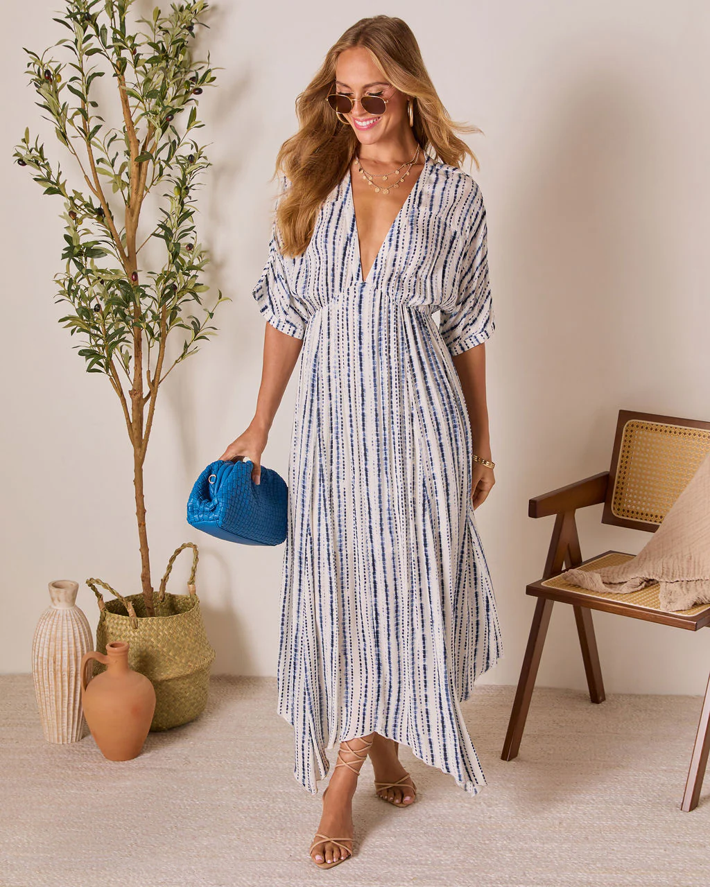 Salt Sky Plunging Neckline Maxi Dress - Image 6