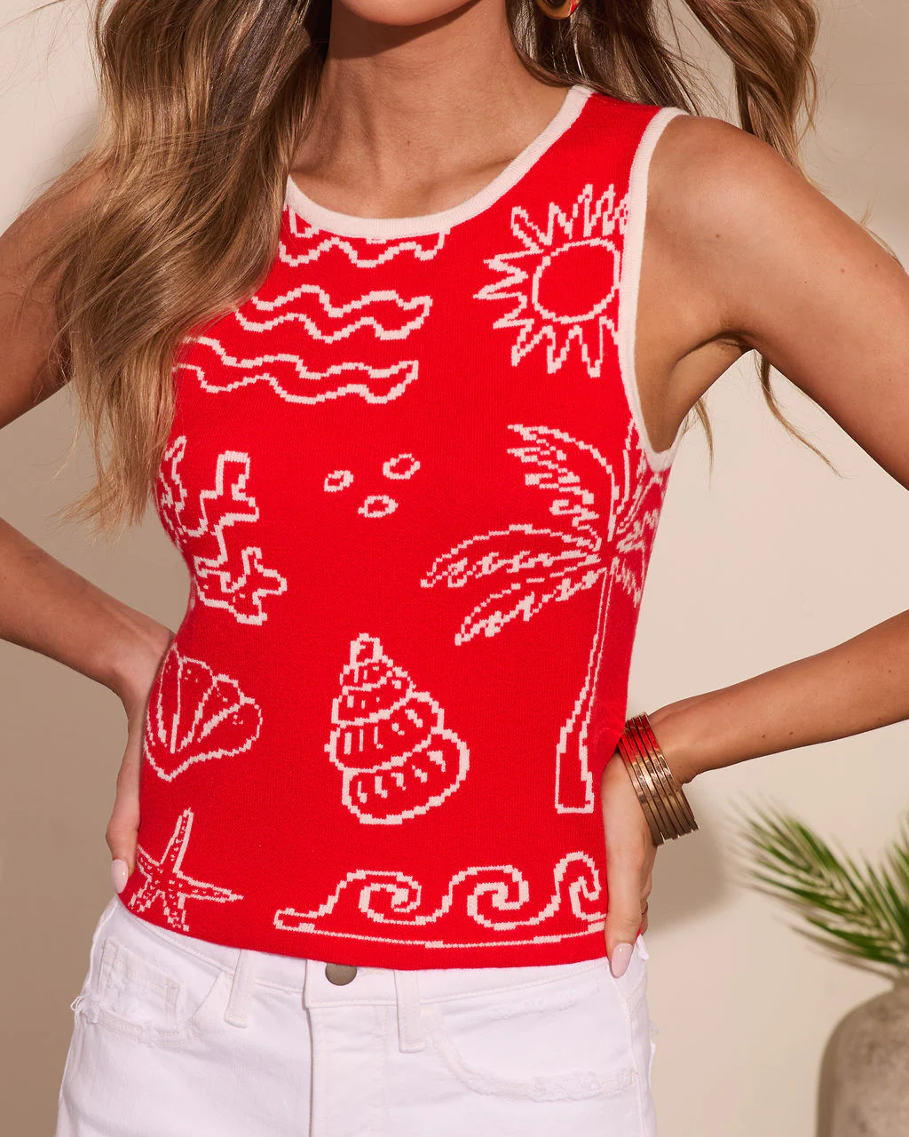 Salt Splash Knit Novelty Print Tank Top - Image 6