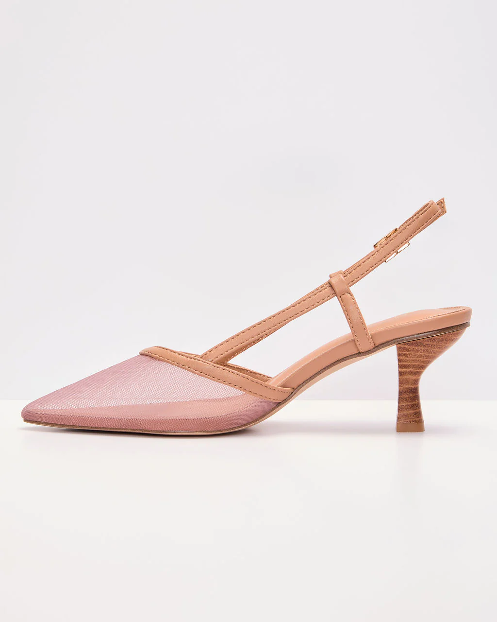 Salted Honey Mesh Slingback Kitten Heels - Image 5