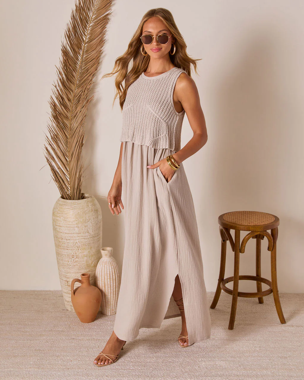Saltwoven Crochet Bodice Maxi Dress - Image 3