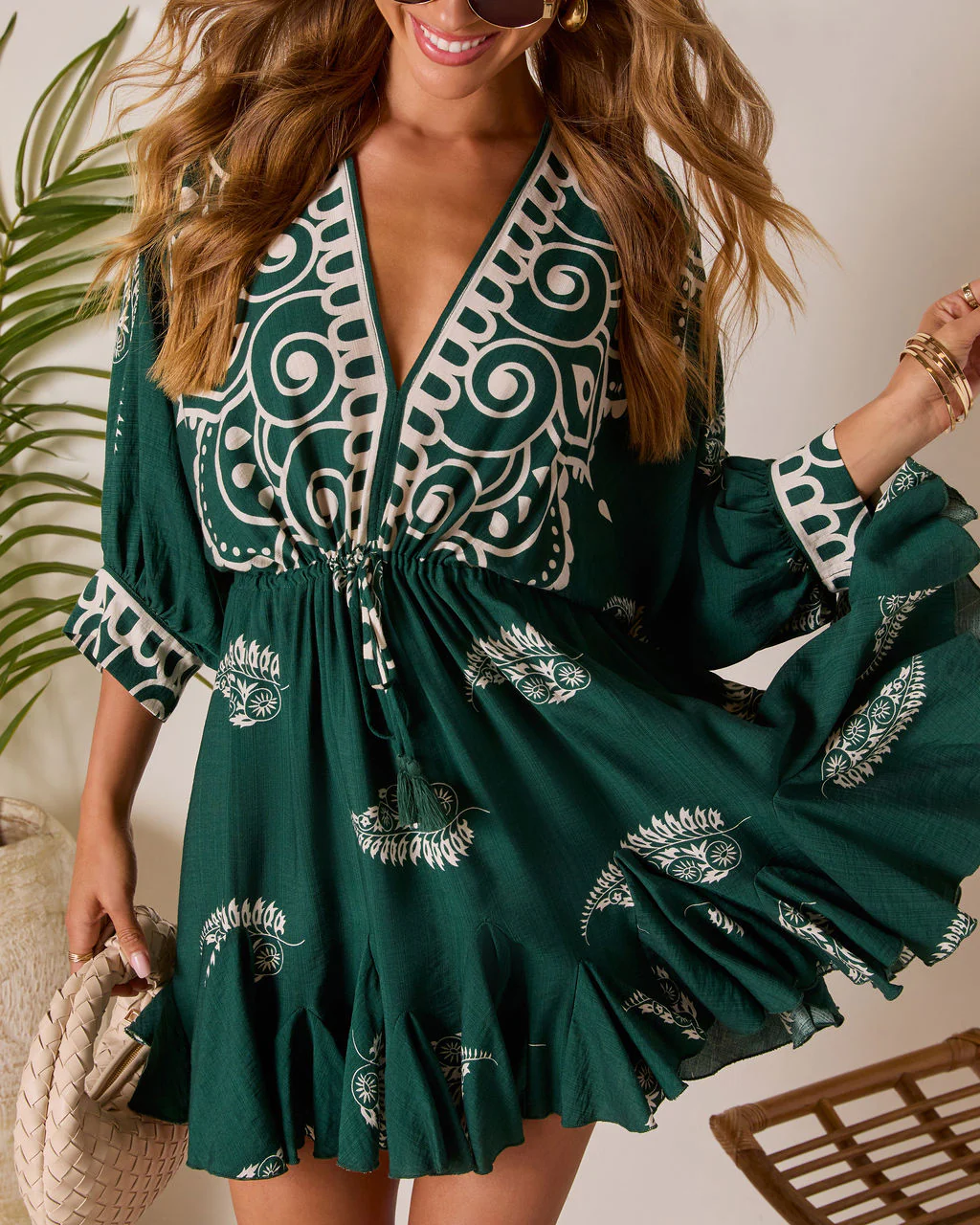 Salty Petals Tassel Tie Mini Dress - Image 6