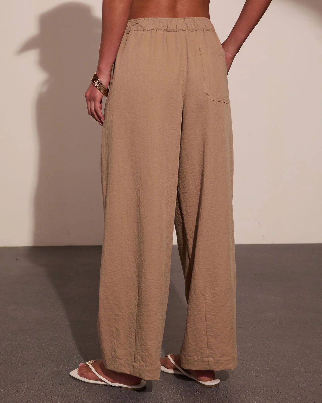 Samarah Front Tie Pleated Wide Leg Pants - Image 4