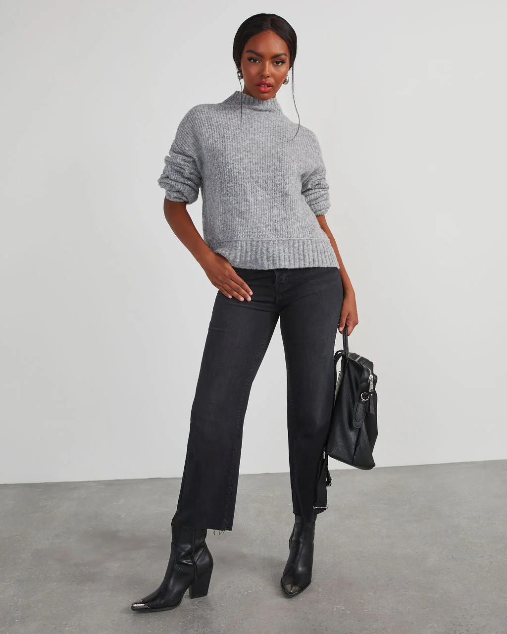 Same Energy Marled Mock Neck Sweater - Image 2