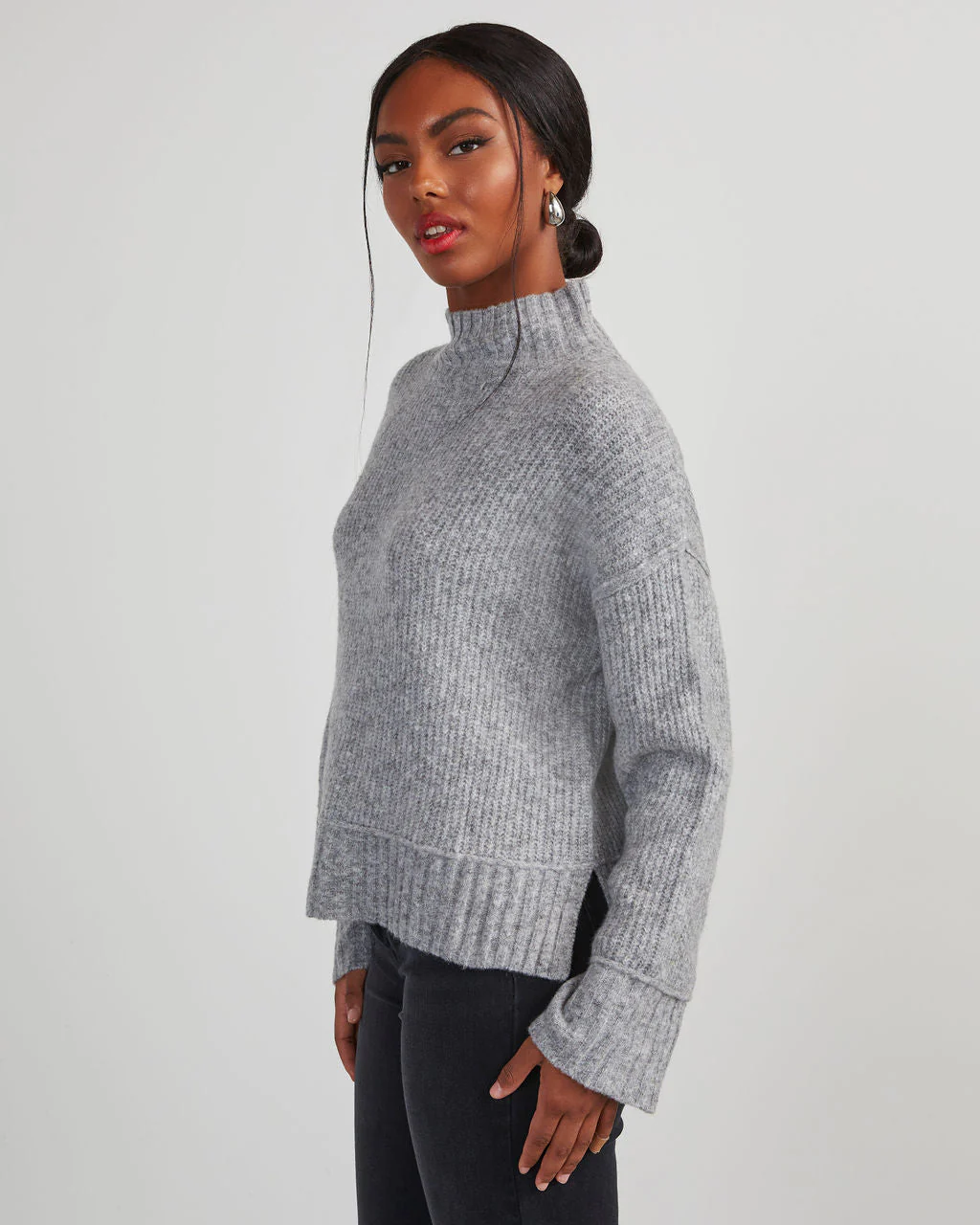 Same Energy Marled Mock Neck Sweater - Image 3