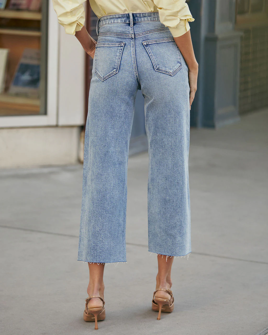 San Gabriel Super Stretch High Rise Cropped Wide Leg Jeans - Image 11