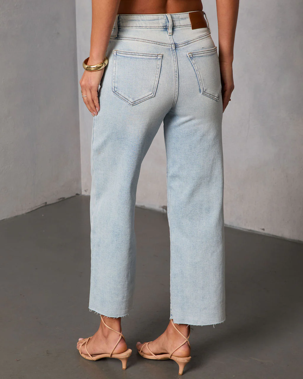 San Gabriel Super Stretch High Rise Cropped Wide Leg Jeans - Image 4