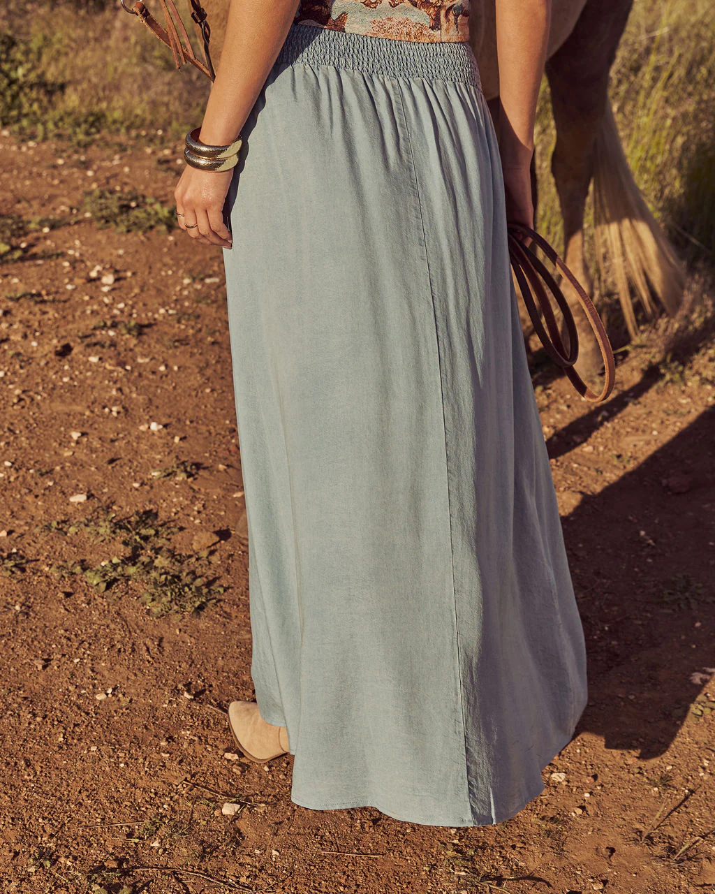 Briena Chambray Maxi Skirt - Image 10