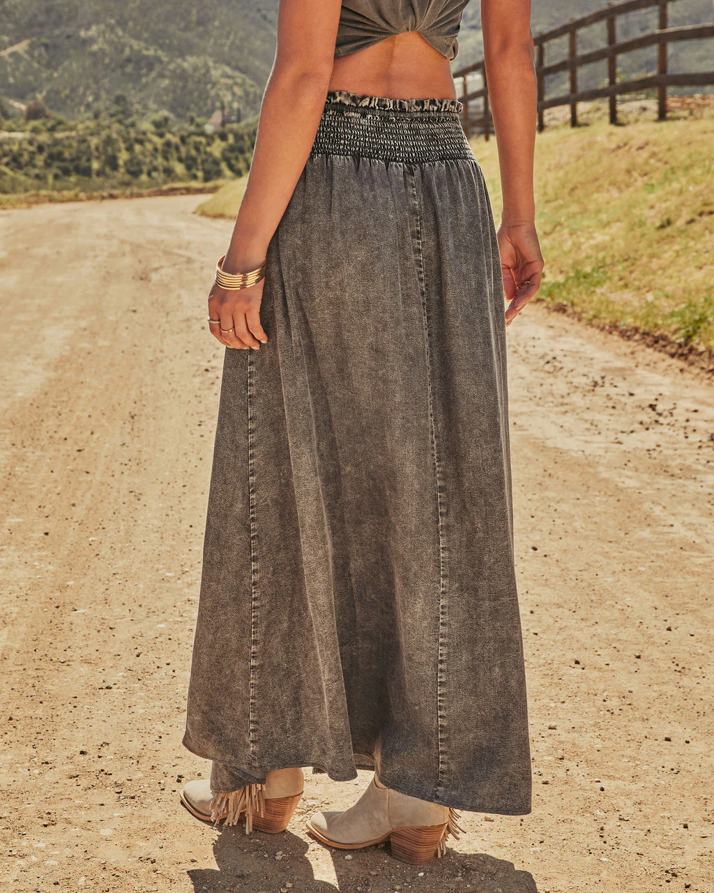 Briena Chambray Maxi Skirt - Image 4