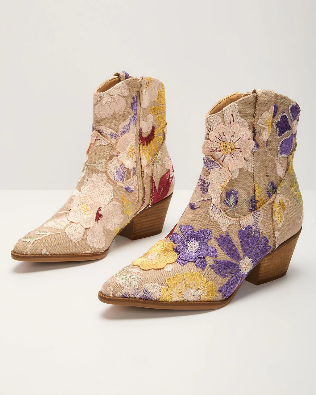 Sandrine Embroidered Floral Booties - Image 2