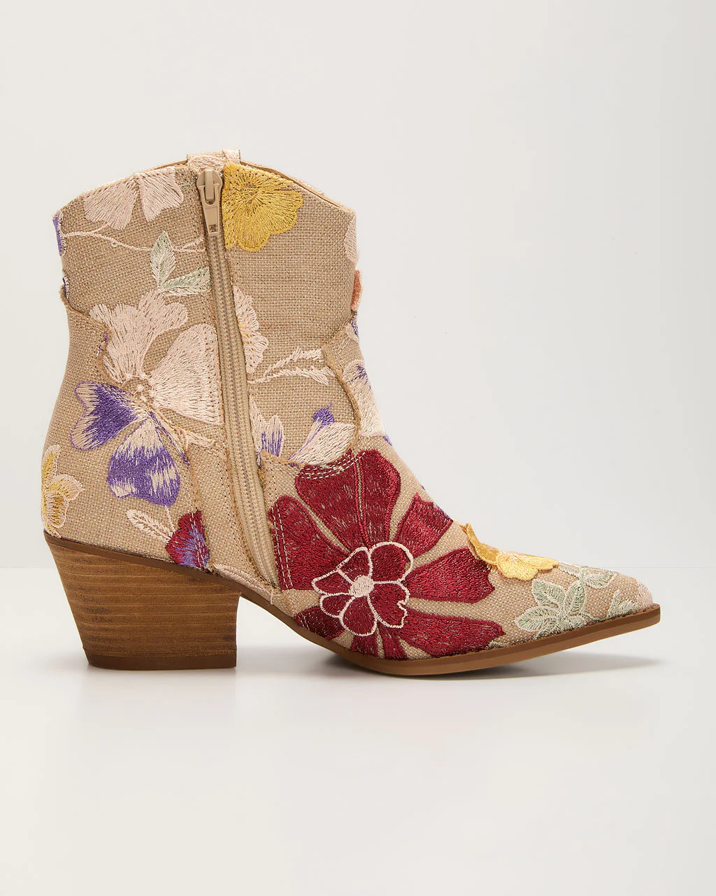 Sandrine Embroidered Floral Booties - Image 6