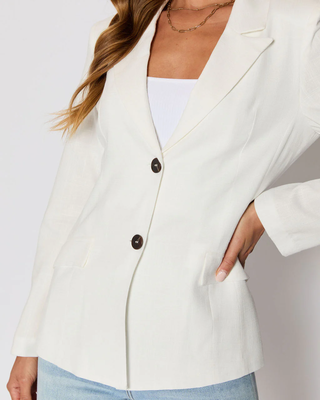 Sandy Linen Pocketed Blazer - Image 6