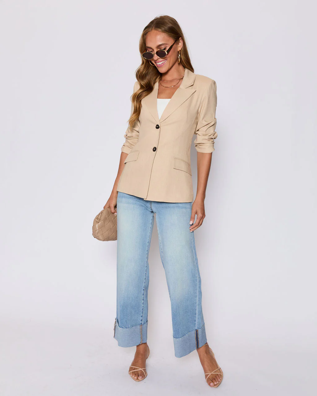 Sandy Linen Pocketed Blazer - Image 7