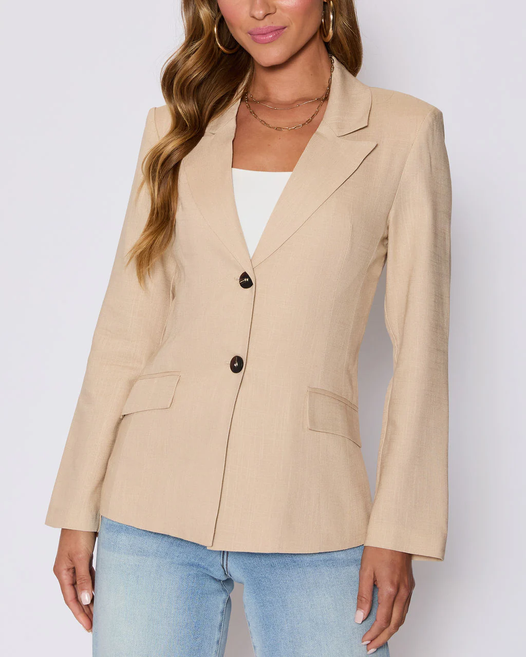 Sandy Linen Pocketed Blazer - Image 8