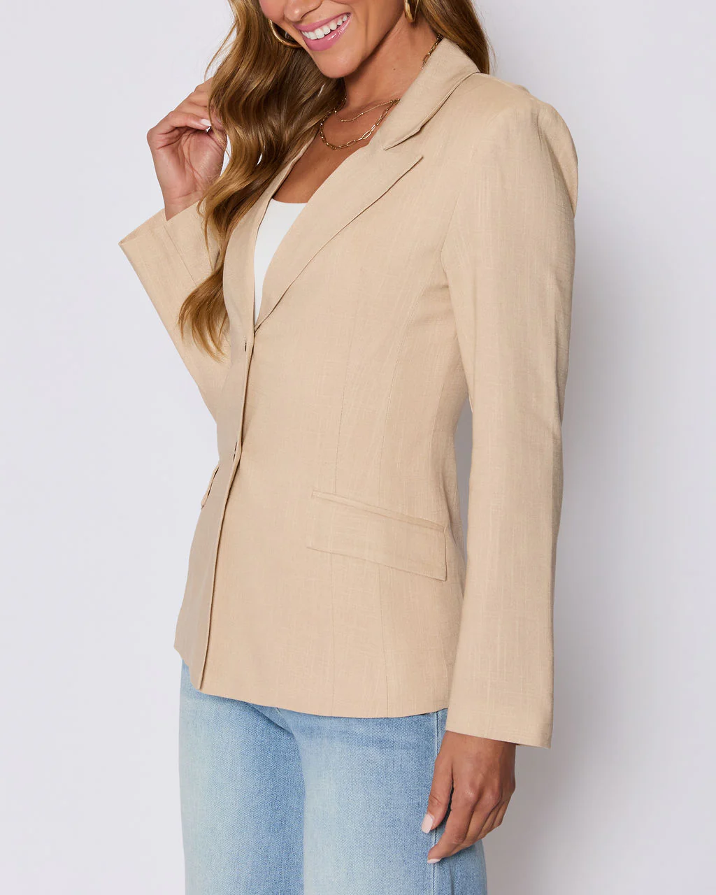 Sandy Linen Pocketed Blazer - Image 9