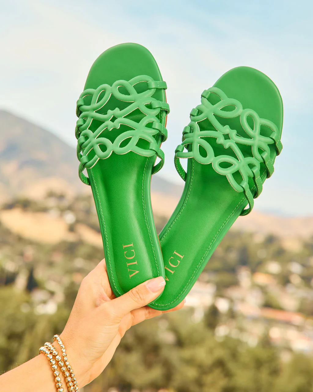 Sandy Toes Vegan Leather Petal Anagram Sandals - Image 5