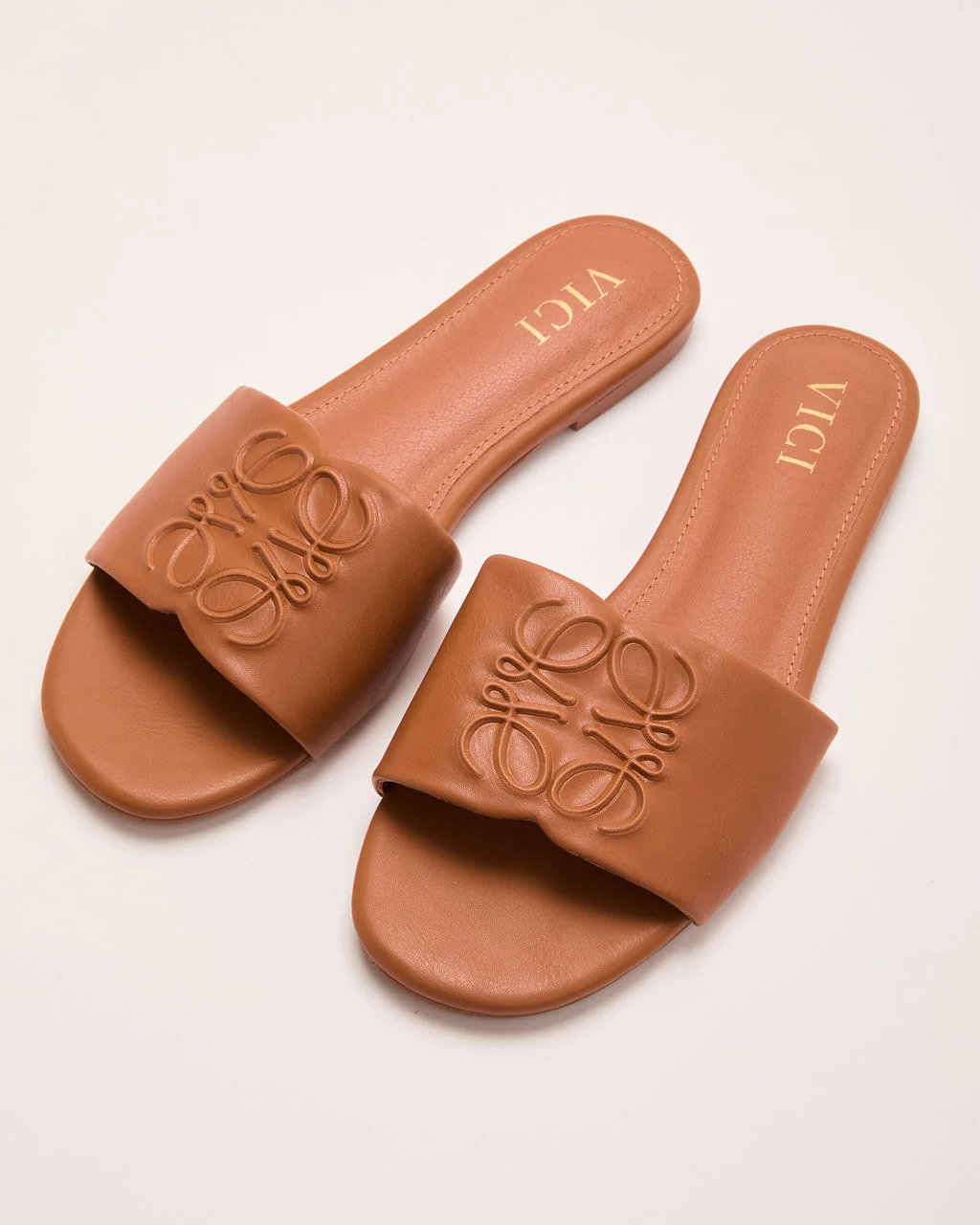 Santorini Sun Faux Leather Tonal Design Sandals - Image 2