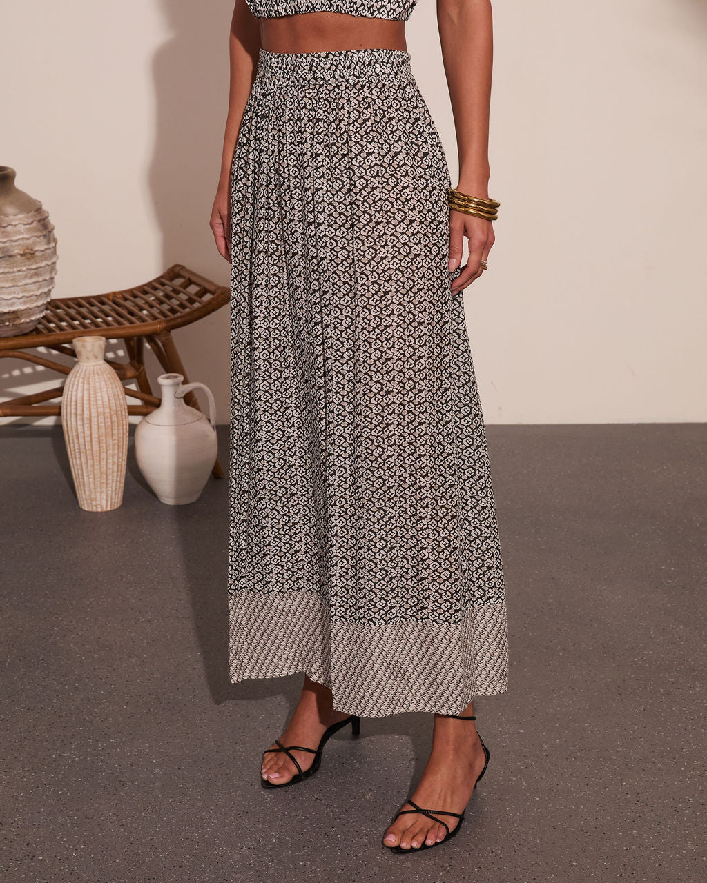 Saphine Geometric Print Maxi Skirt - Image 3