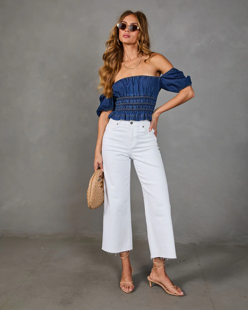 Saray Smocked Denim Top - Image 2