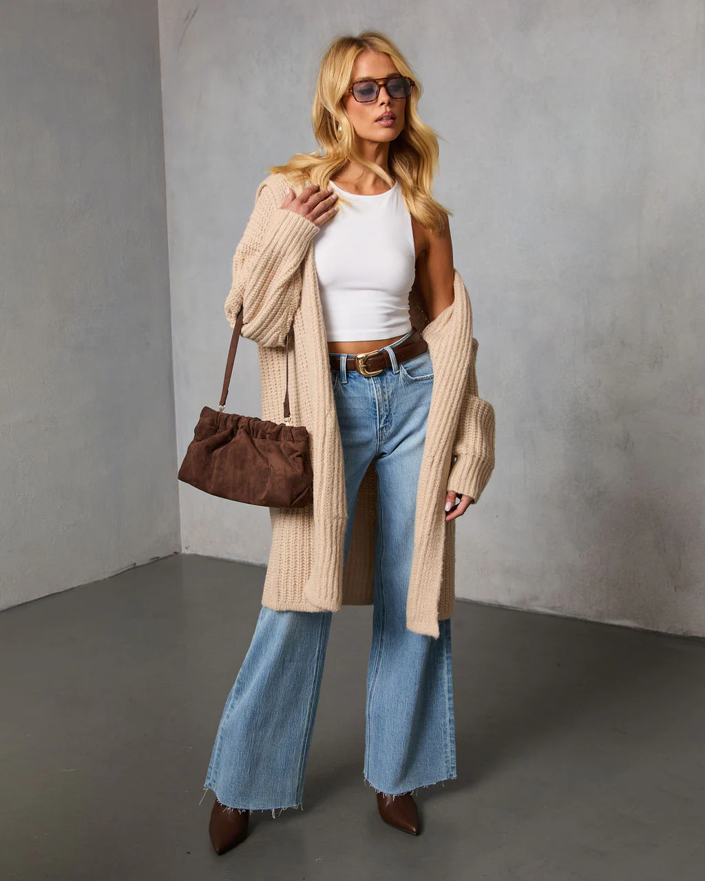 Saville Hooded Ribbed Knit Cardigan - Image 2
