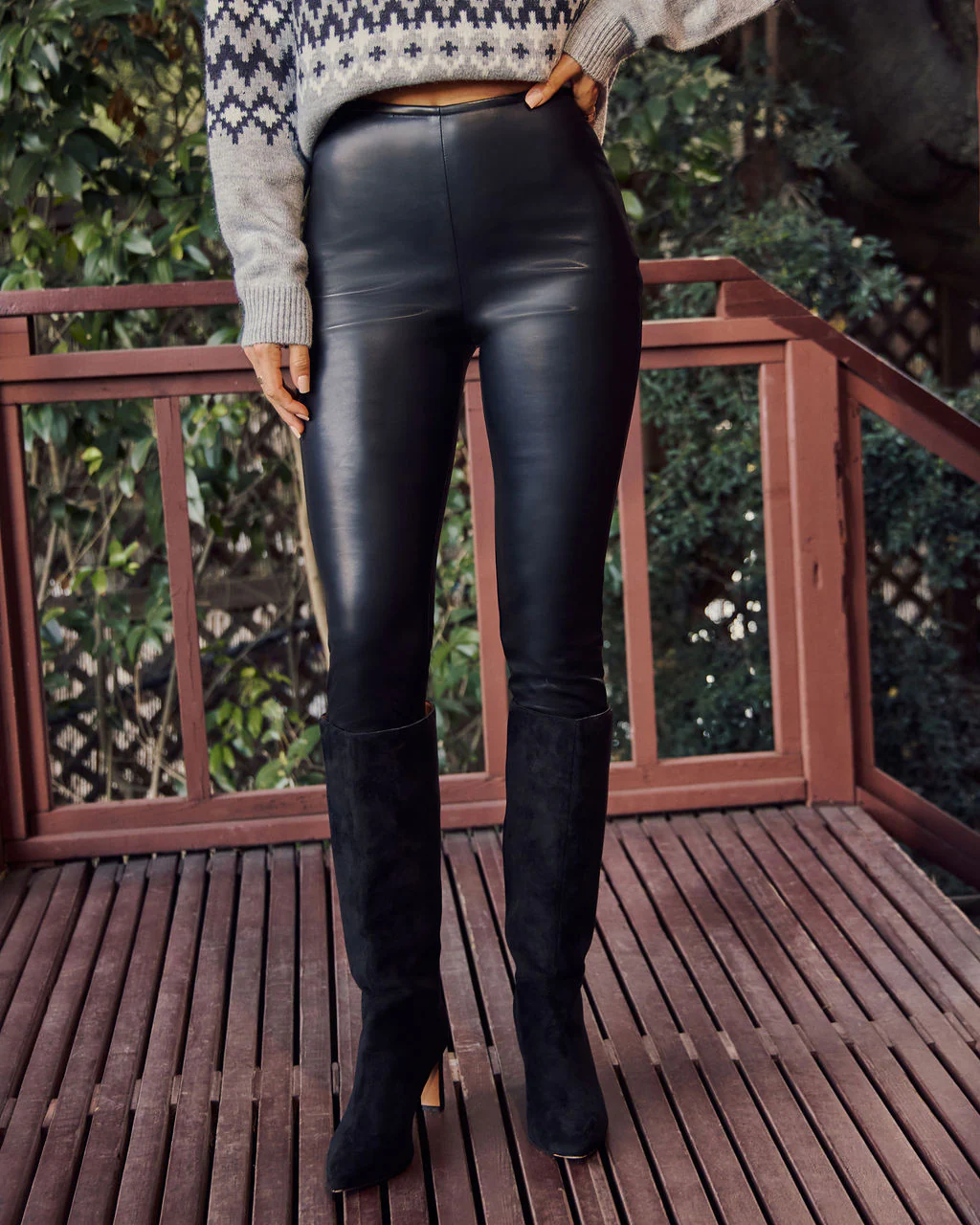 Savrin Vegan Leather Leggings - Image 2