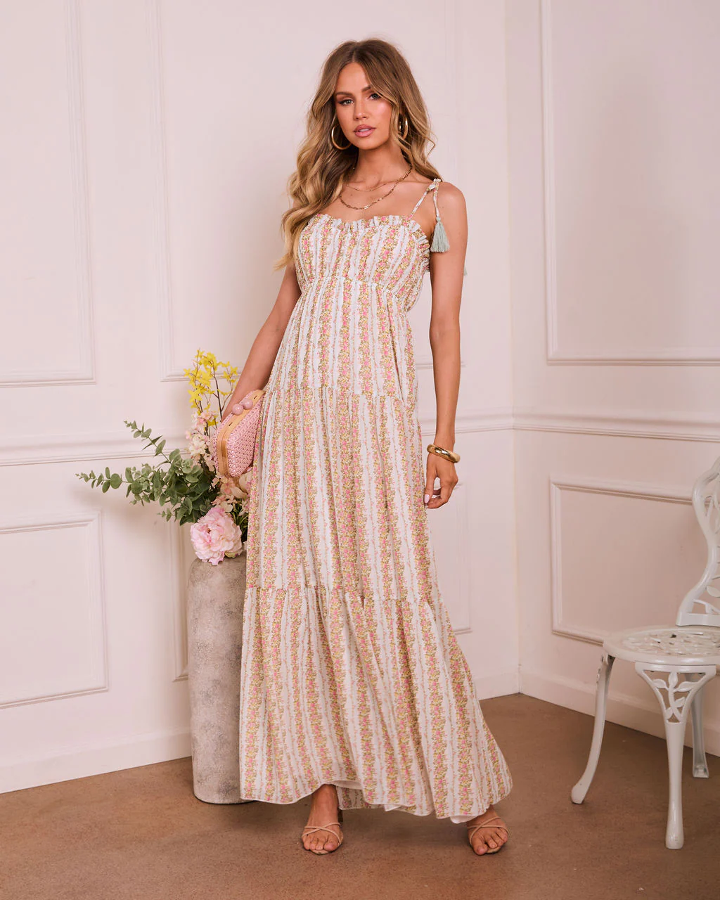 Scenic Views Tiered Floral Maxi Dress