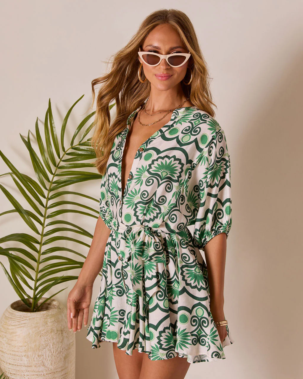 Seabloom Waist Tie Mini Dress - Image 3