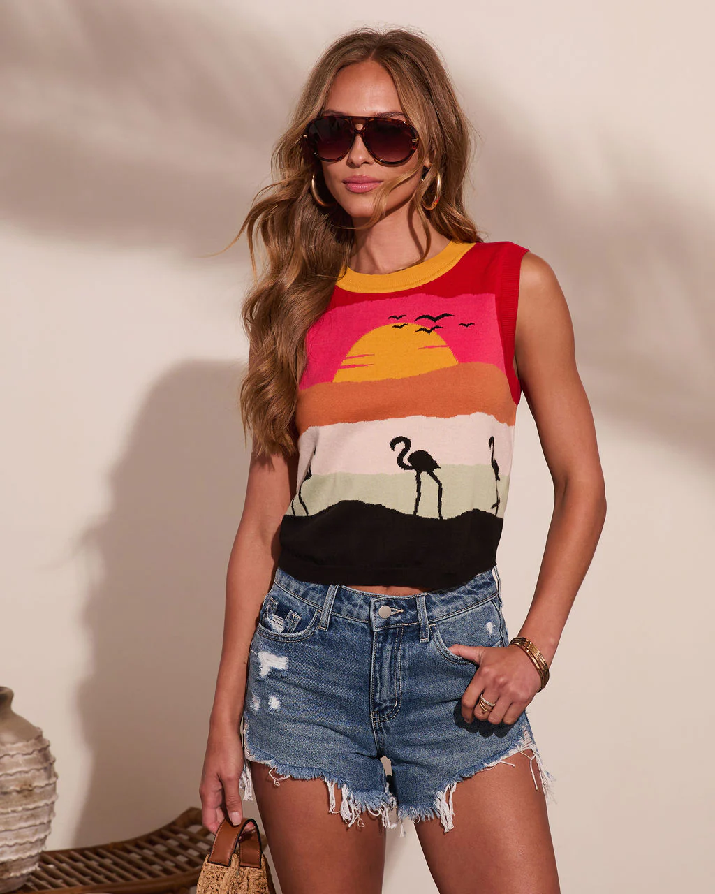 Seaglow Muse Knit Novelty Print Top - Image 5