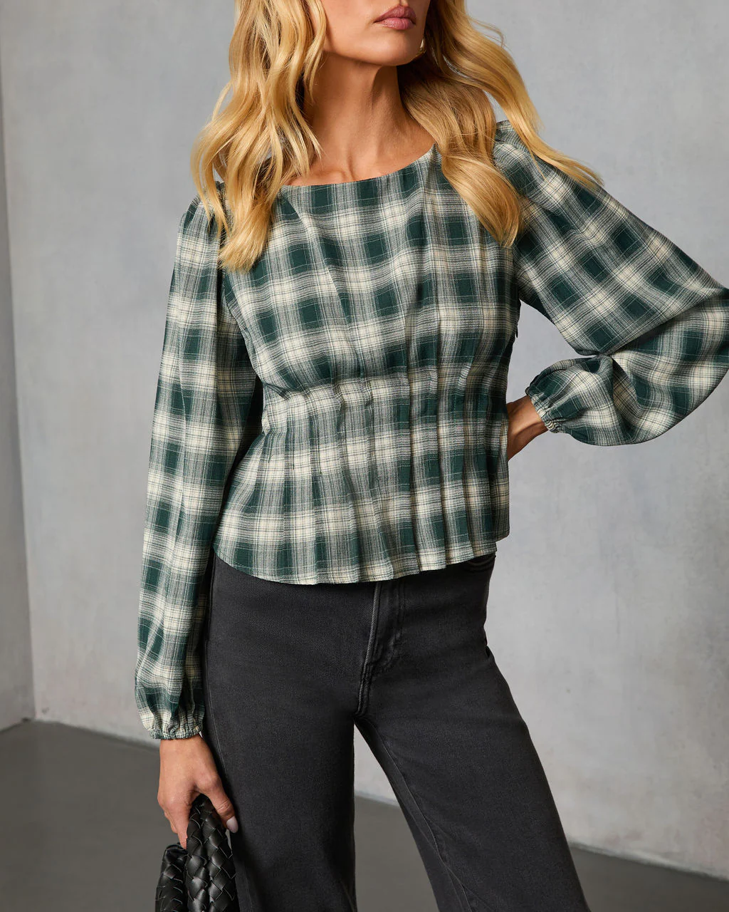 Seasoned Whimsy Plaid Peasant Top - Image 5