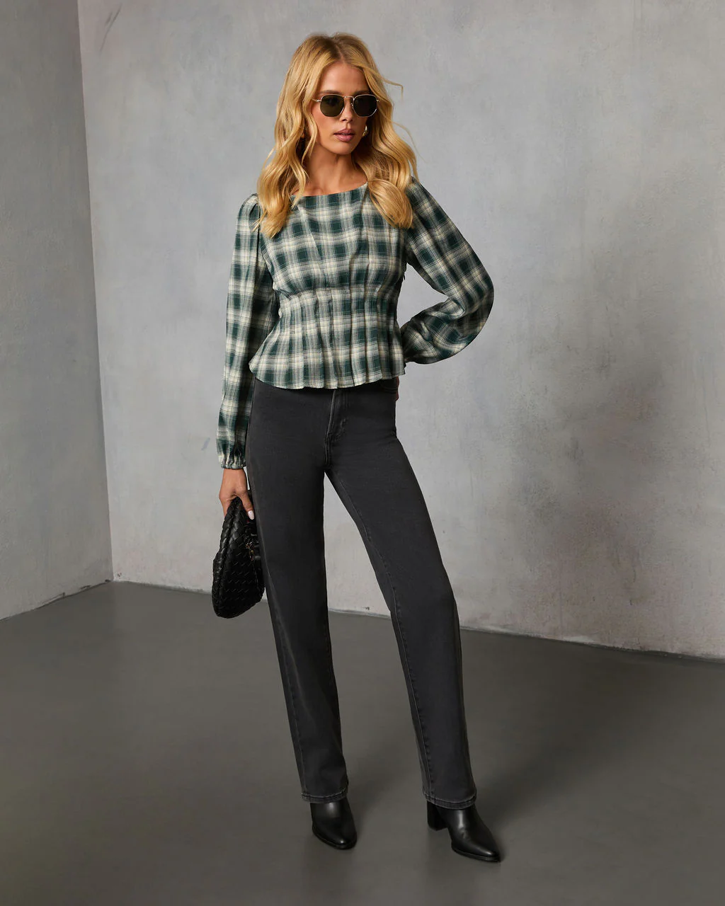 Seasoned Whimsy Plaid Peasant Top - Image 6
