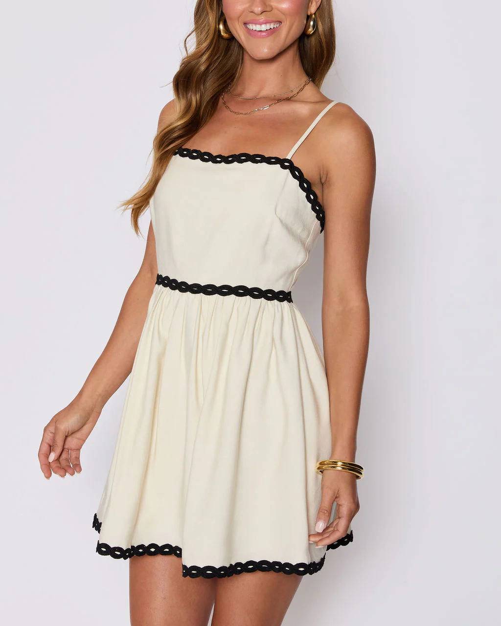 Selena Contrast Trim Mini Dress - Image 3