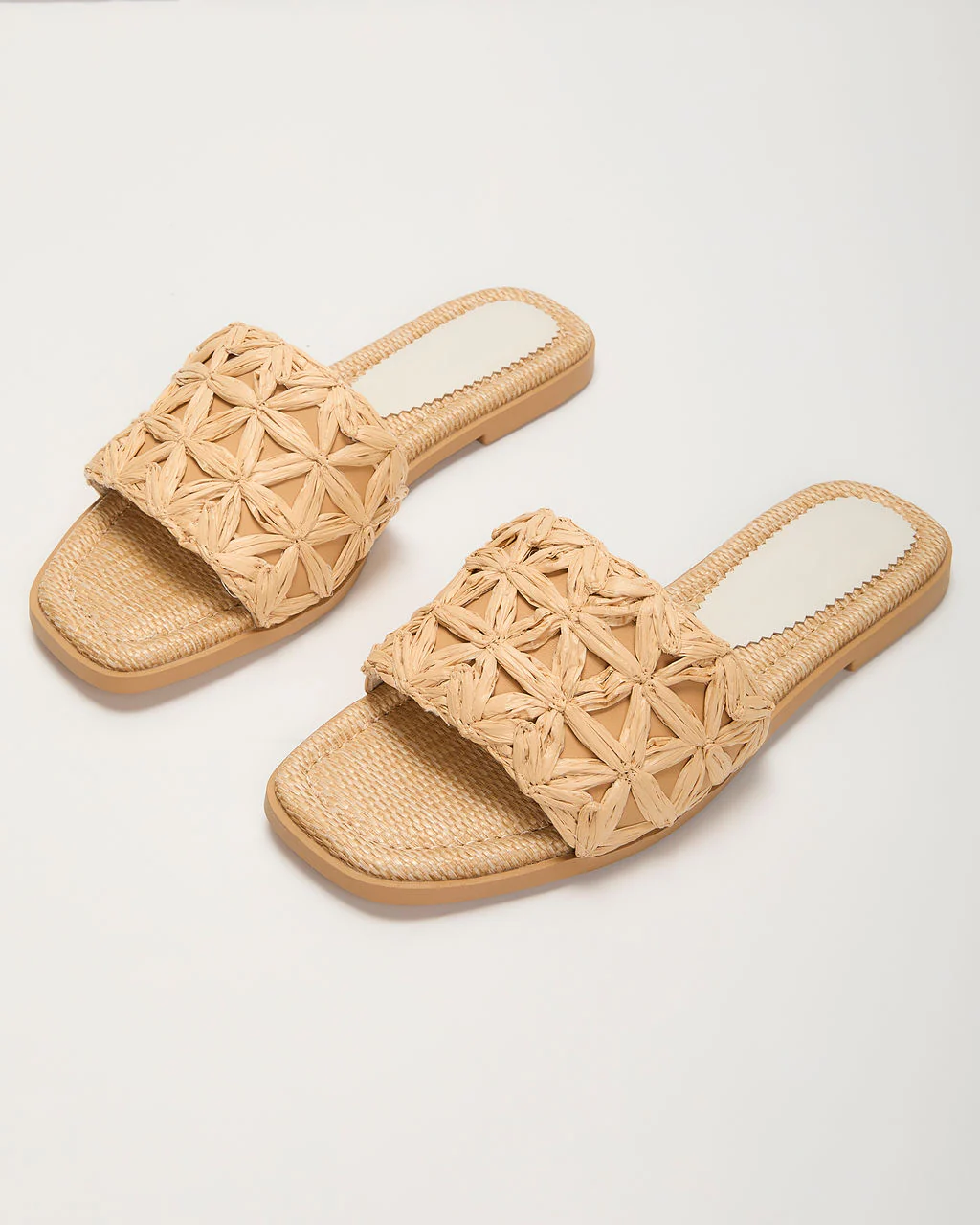 Selenah Woven Raffia Flat Sandals - Image 2