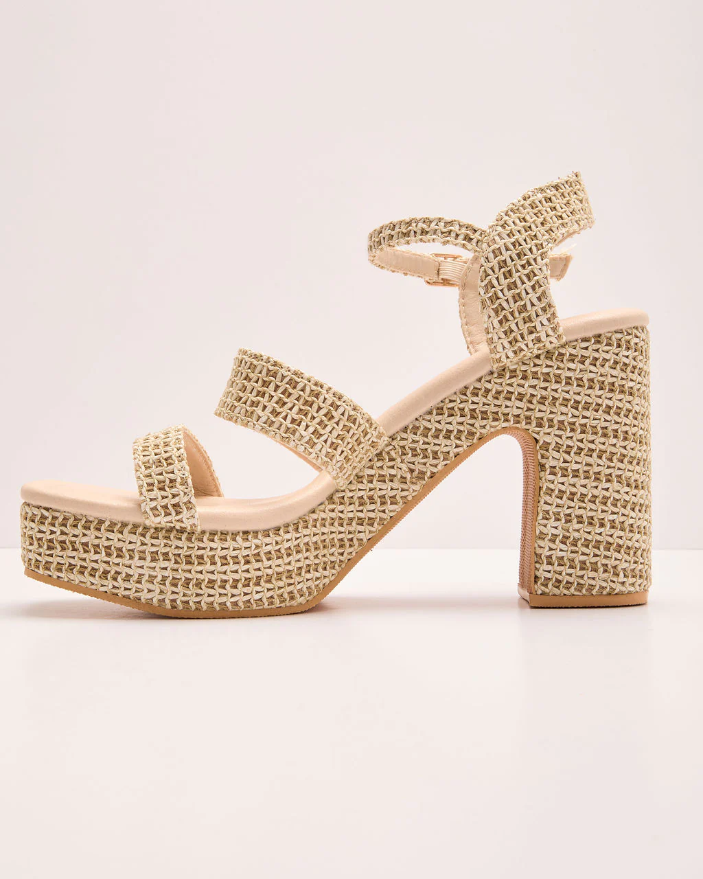 Selestine Raffia Platform Heel Sandal - Image 4