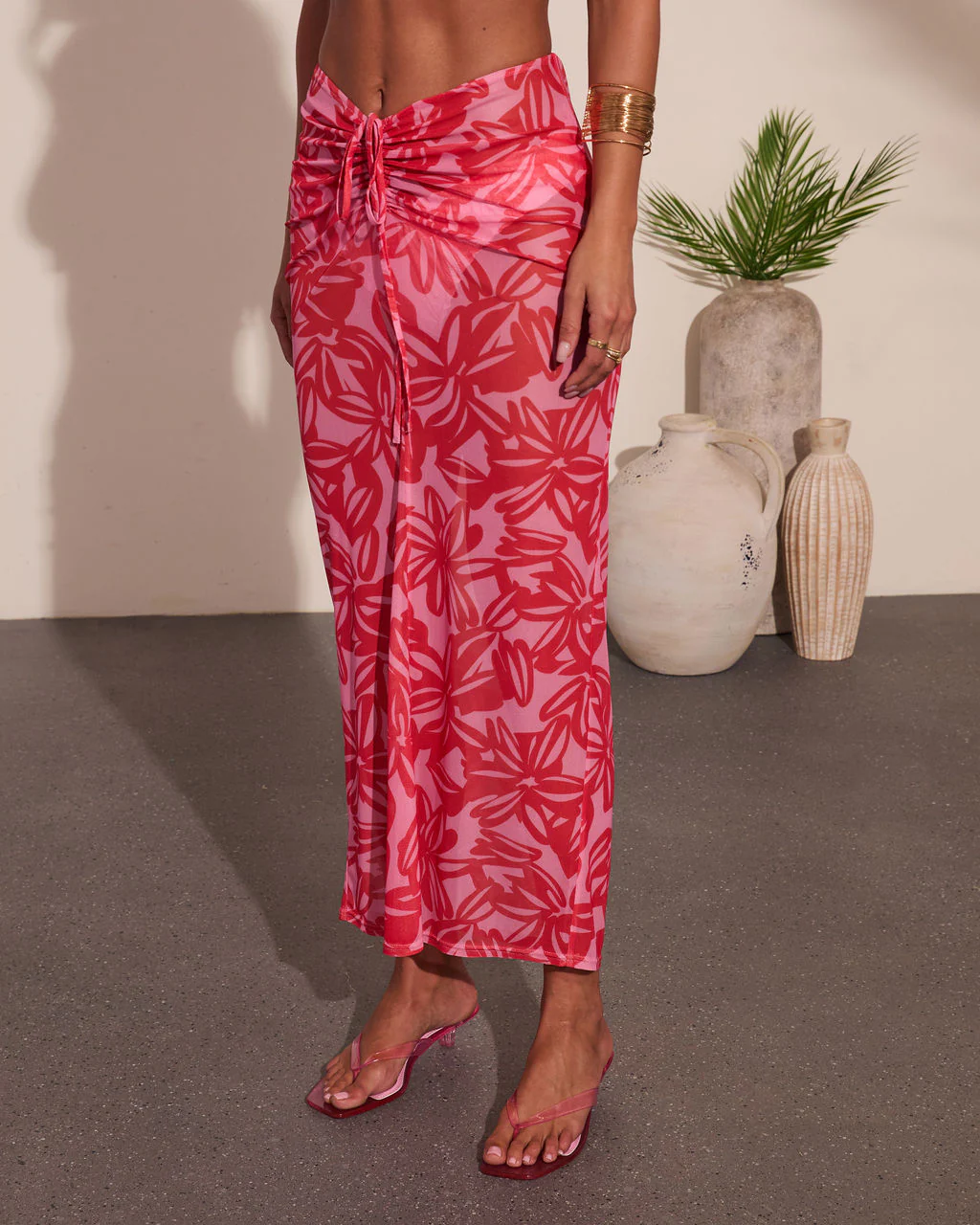 Senelle Floral Print Cover Up Maxi Skirt - Image 3