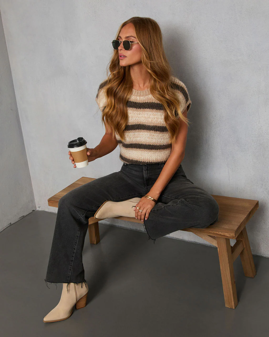 Sepia Breeze Striped Sweater - Image 5