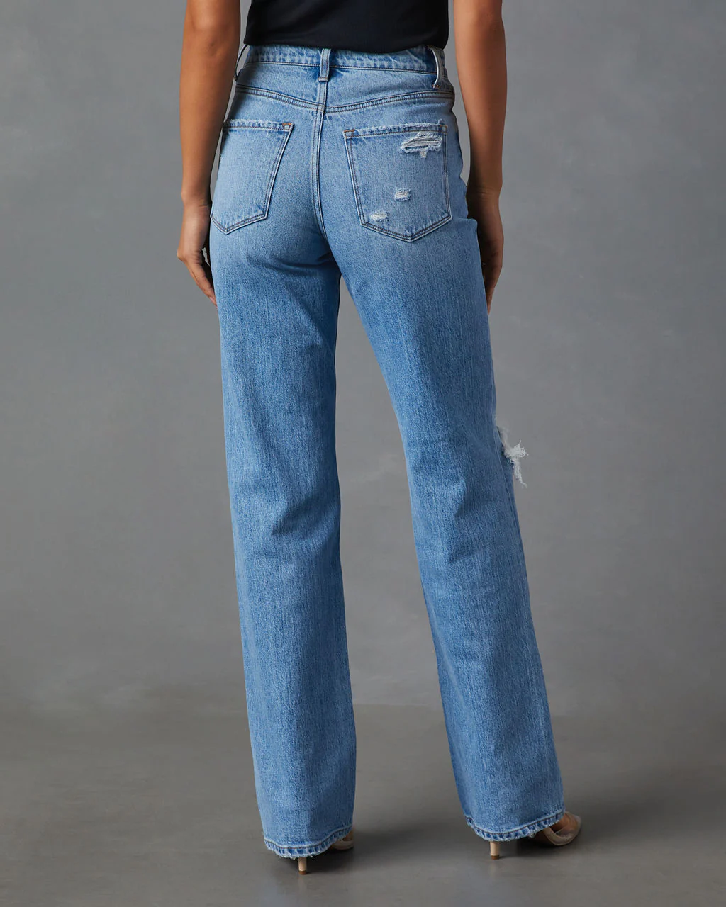 Sequoia Stretch High Rise Straight Leg Distressed Jeans - Image 4