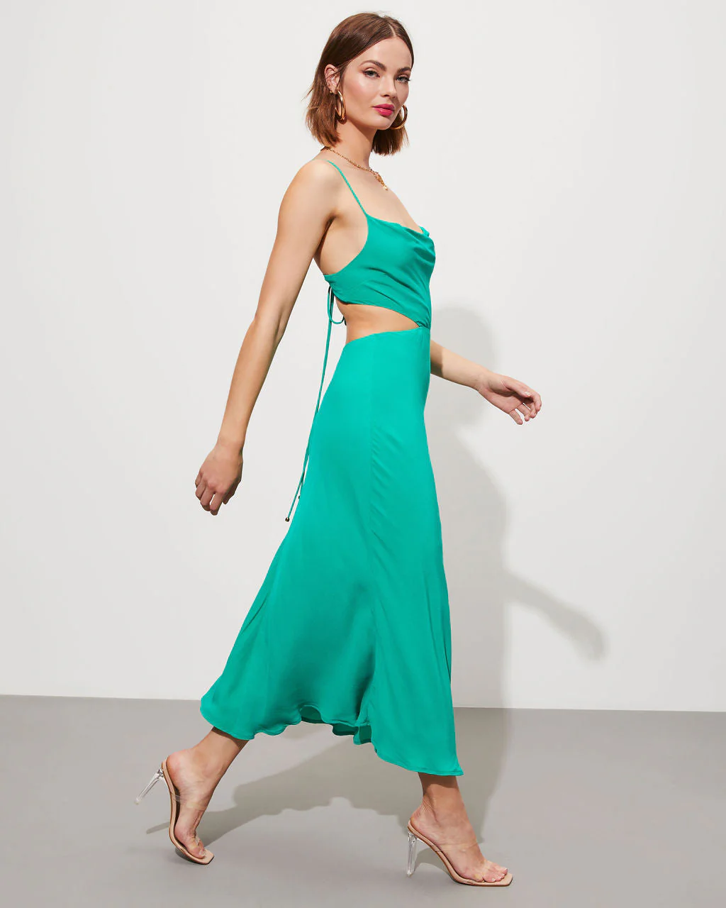 Seraphine Cowl Neck Cutout Midi Dress - Image 4