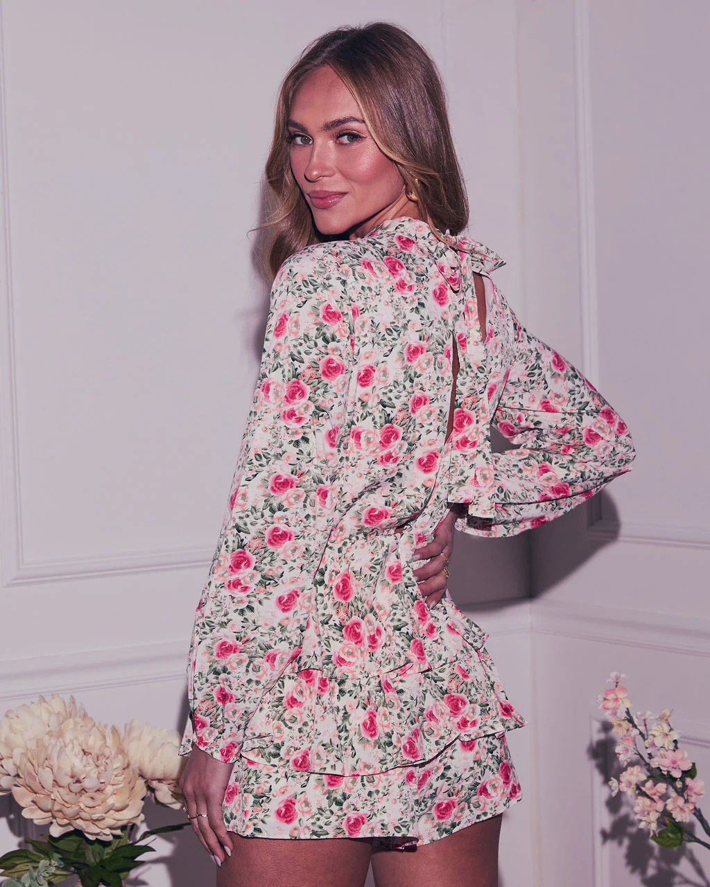 Serene Tiered Floral Romper - Image 10