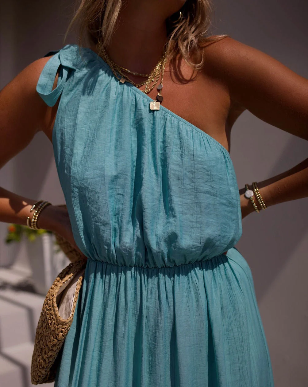 Serene Summer One Shoulder Maxi Dress - Image 8
