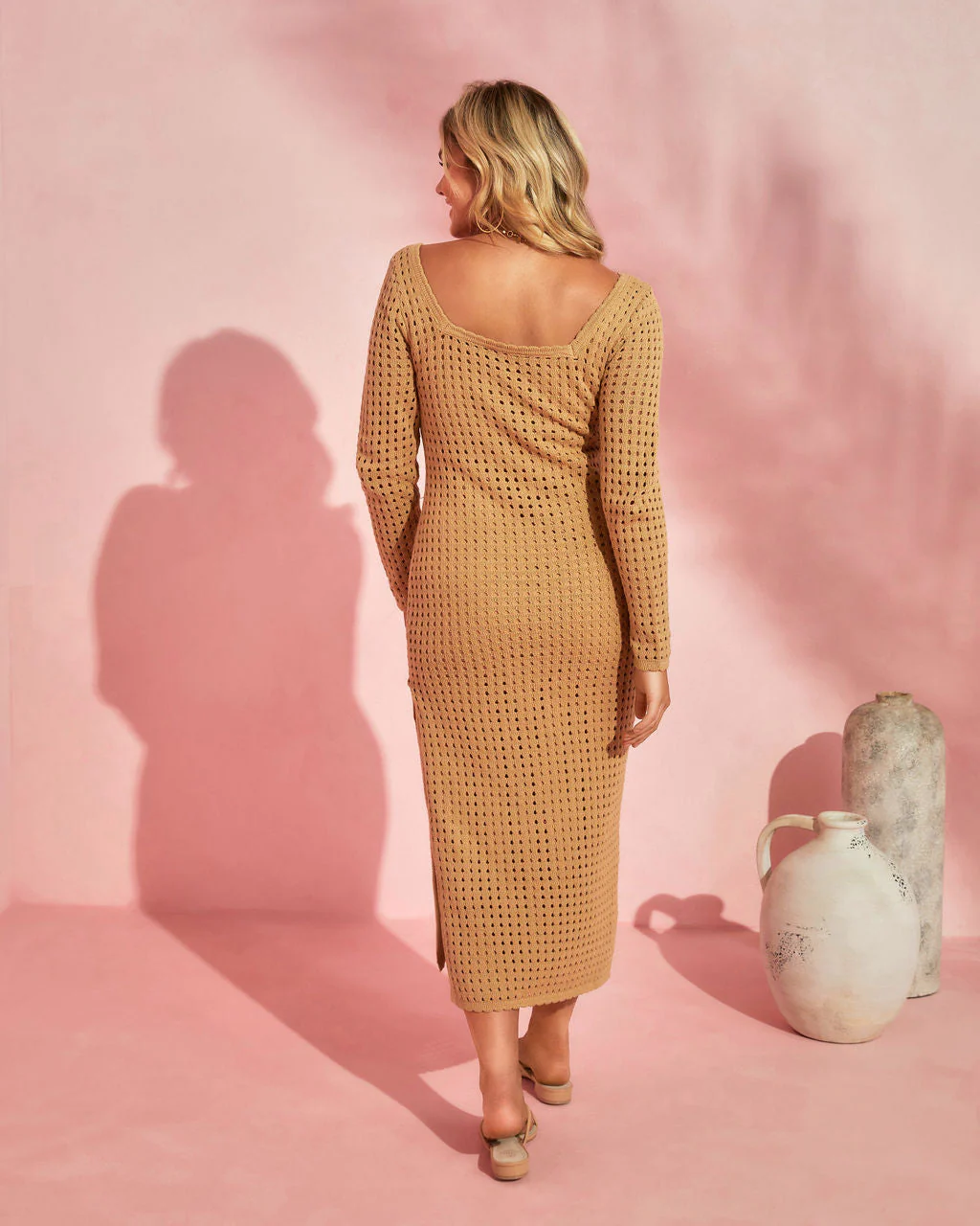 Seychelles Cotton Blend Crochet Knit Midi Dress - Image 2
